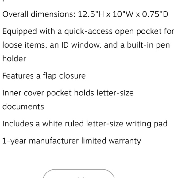 Vegan leather brown padfolio with notepad, new - Picture 6 of 6